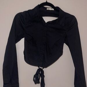 Open back, black long sleeve